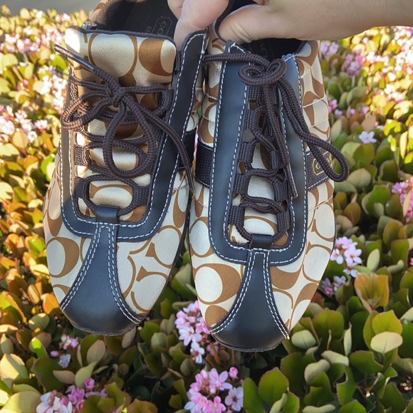 Y2K COACH KIRBY 6.5B SIGNATURE SATEEN MONOGRAM SATIN SNEAKERS - Picture 6 of 14